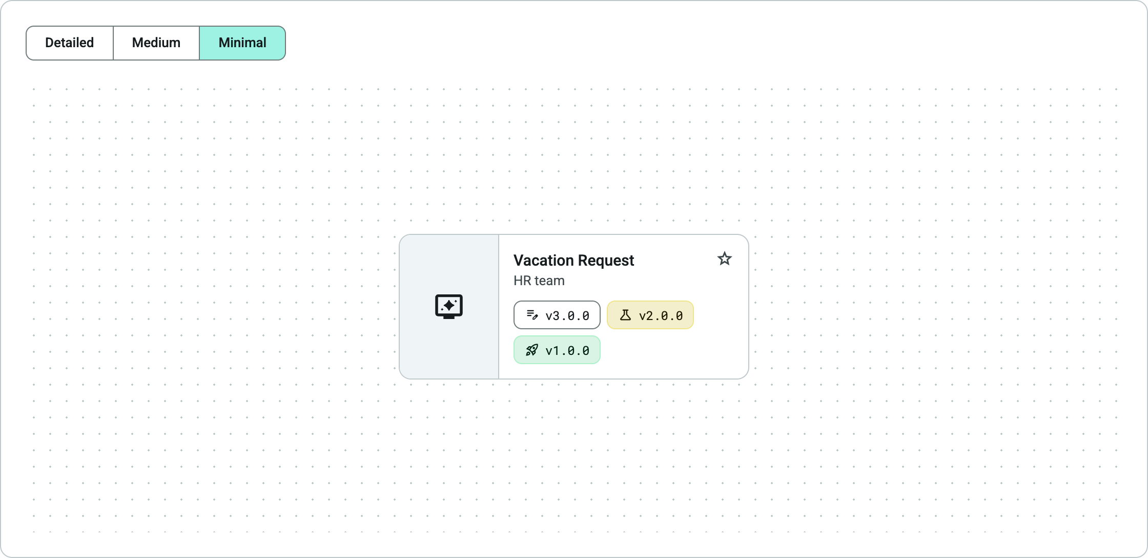 Recent-item card in three information densities