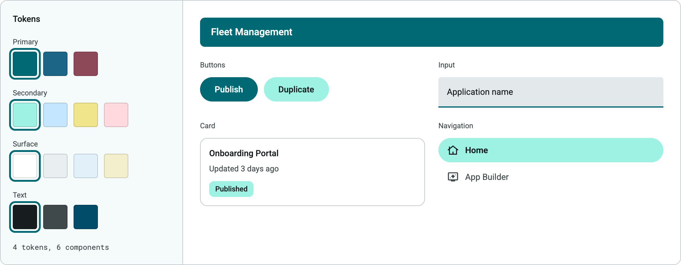 Design tokens updating components live